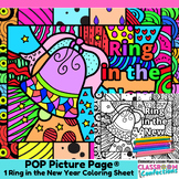 New Years Coloring Page Fun New Year Pop Art Coloring Acti