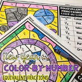 New Years Coloring Pages Equivalent Fractions Color by Number