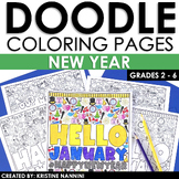 New Years Coloring Pages | Seasonal Doodle Coloring Sheets