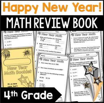 Preview of New Year's Math | 4th Grade Grade Math Review: All Common Core Standards