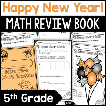 Preview of New Year's Math | 5th Grade Grade Math Review: All Common Core Standards