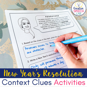 Preview of New Years Context Clues Activities