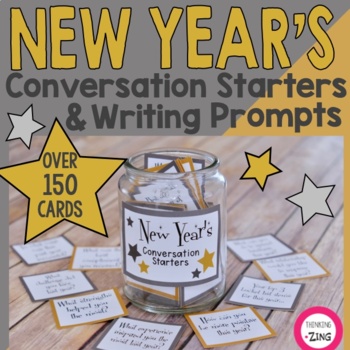 Preview of New Years Conversation Starters & Journal Writing Prompts - Goals & Reflections