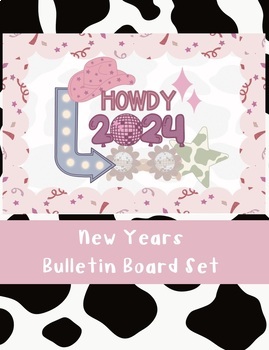 Preview of New Years Cowboy Disco Bulletin Board Set & Daily Planing Slides