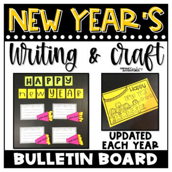 New Years Craft, Writing, & Bulletin Board | TPT