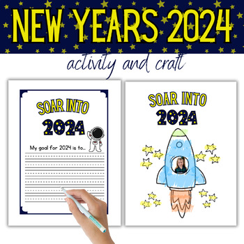 Preview of New Years Craft and Writing Craftivity, Back from winter break , New year goals