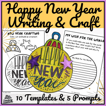 New Years Craft and Writing Activity: Reflection and Goals Writing Prompts