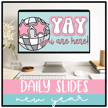 Preview of New Years Daily Slides Editable | Disco