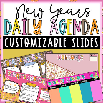 Preview of New Years Daily and Weekly Agenda Slides Templates