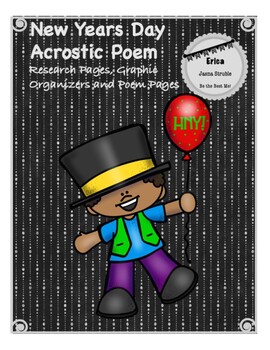 Preview of New Years Day Acrostic Poem - Research Pages, Graphic Organizers, Poem Pages