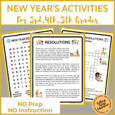 New Years Day Activities for 3rd 4th 5th Grades Sub Plans 