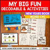  New Years Decodable Book with Word Work– Mixed CVC Practi