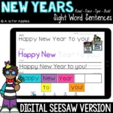 New Years Digital Sight Word Sentences | Distance Learning