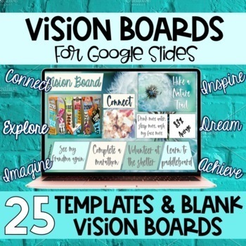 Preview of New Year Digital Vision Boards Goal-Setting