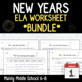 New Years ELA Worksheet Bundle