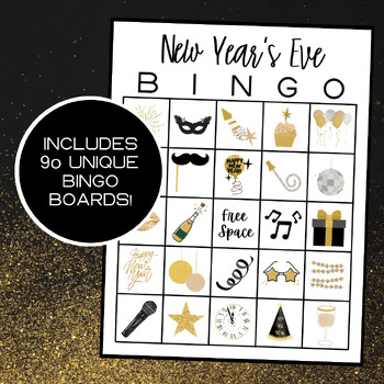 Preview of New Years Eve Bingo | 90 Cards | New Years Party | New Years Eve Games