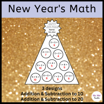 Preview of New Year's Math Crafts - Addition and Subtraction to 10 and 20