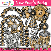 New Years Eve Party Clipart: Hat, Balloons, Cupcake Clip A