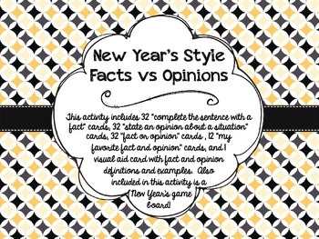 Preview of New Year's Fact vs Opinion