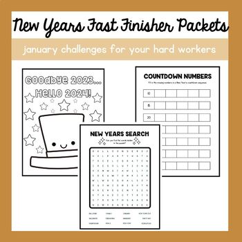 Preview of New Years Fast Finisher Packet | Morning Work | Fun Activities