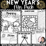 New Years Fun Pack with Math and Literacy Activities