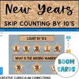 New Years Functional Math Skip Counting by 10's Boom Cards