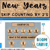 New Years Functional Math Skip Counting by 2's Boom Cards