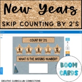 New Years Functional Math Skip Counting by 2's Boom Cards Fill In