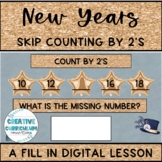 New Years Functional Math Skip Counting by 2's Digital Les