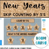 New Years Functional Math Skip Counting by 5's Boom Cards