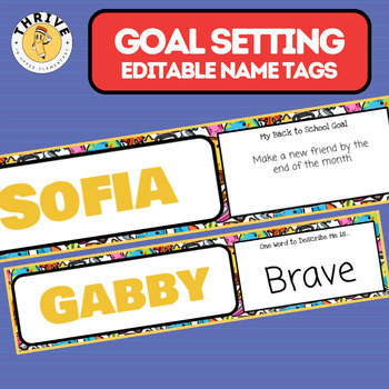 Preview of New Years GOAL SETTING NAME TAGS!! Help Students Self-Monitor Growth!!