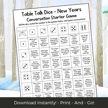 Preview of New Years Conversation Starters - Get to Know You Icebreaker Team Building Game