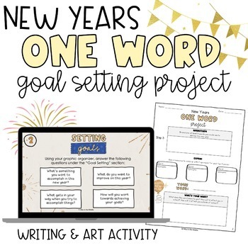 Preview of New Years Goal Setting - "One Word Project" |  Digital & Print  |   ELA & Art