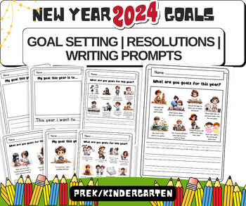 Preview of New Years Goal Setting for 2024 | Goals | Resolutions |Writing Prompts