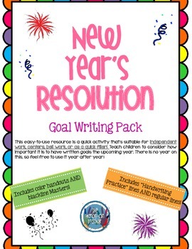 Preview of New Year's Goal Writing Pack