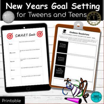 Preview of 2024 New Year Resolution Goal Setting Activities for Middle School ELA