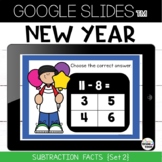 New Years Google Slides™ Subtraction Facts Practice Set 2