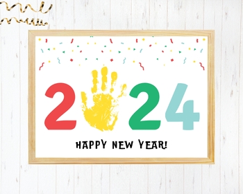 Preview of New Years Handprint Craft, New Years Craft, 2024 Craft, New Years Activity