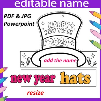 New Years Hat 2024 Printable Craft New Year Crown 2024 January Activities   Original 10777493 1 