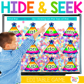 Preview of New Years 2024 Hide and Seek Games | Phonics & Sight Words Practice Activities