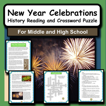 Preview of New Years History Reading and Crossword Activity for Middle and High School