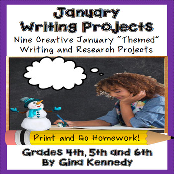Preview of January Writing Projects for Upper Elementary Students