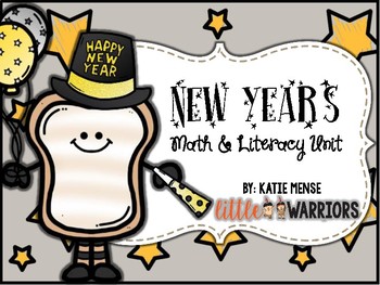 Preview of New Year's Literacy and Math Fun with New Years Toast Craft