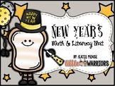 New Year's Literacy and Math Fun with New Years Toast Craft