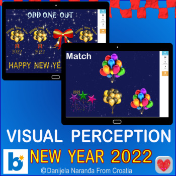 Preview of New Years Matching Games New Year 2022 Visual Perception Boom™ Cards