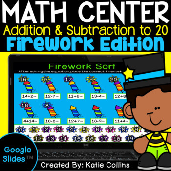 Preview of New Years Math Activities | Addition and Subtraction to 20 | Google Slides™