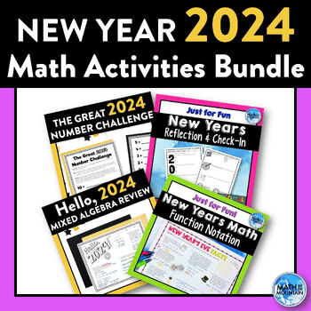 Preview of New Years Math Activity Bundle | New Year 2024