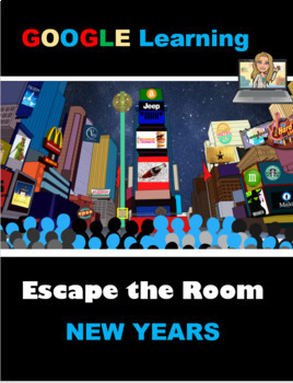 Preview of New Years Math Algebra Activity Google Escape the Room Distance Learning