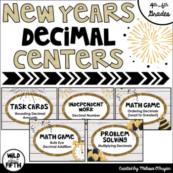 Preview of New Years Math Centers Grades 4-6