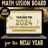 New Years Math Vision Board Digital Activity for 2024 Goal